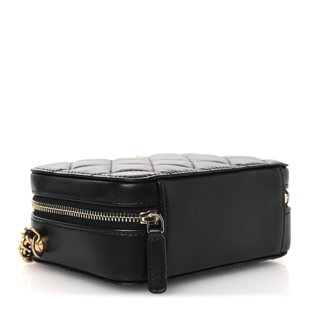 Lambskin Quilted CC Pearl Crush Camera Case Black