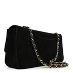Suede Calfskin Small Souplissimo Maxi Flap Black