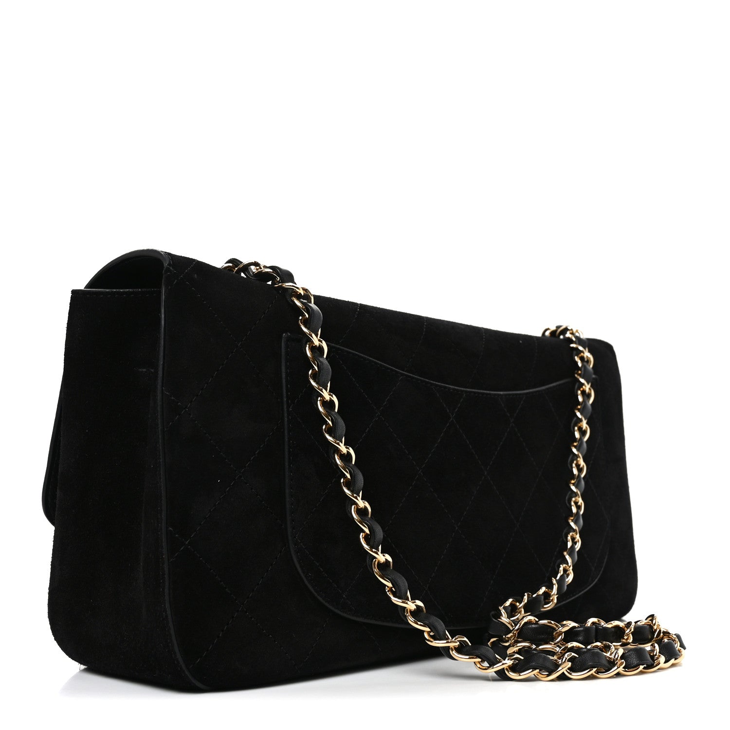Suede Calfskin Small Souplissimo Maxi Flap Black