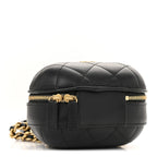 Lambskin Quilted CC Bubble Vanity Case With Chain Black