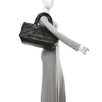 Lambskin Quilted Medium Coco Cocoon Reversible Tote Black