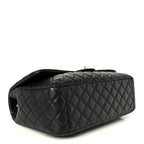 Calfskin Quilted Small XXL Travel Flap Bag Black