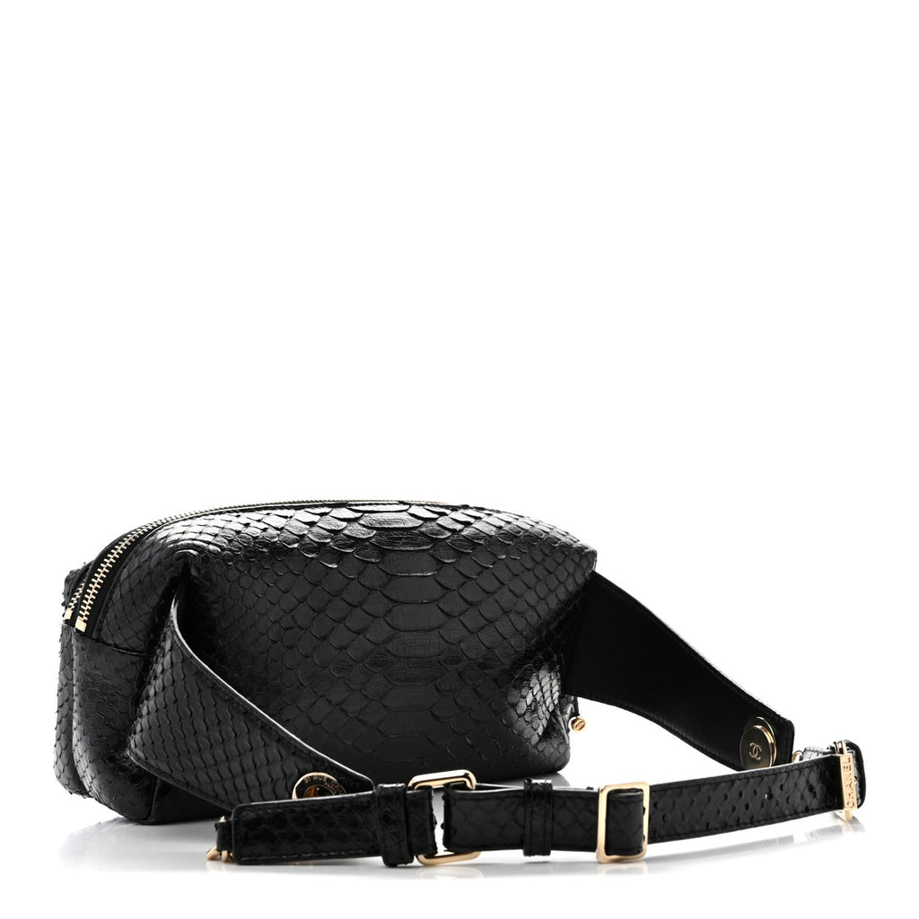 Snakeskin Waist Bag Black