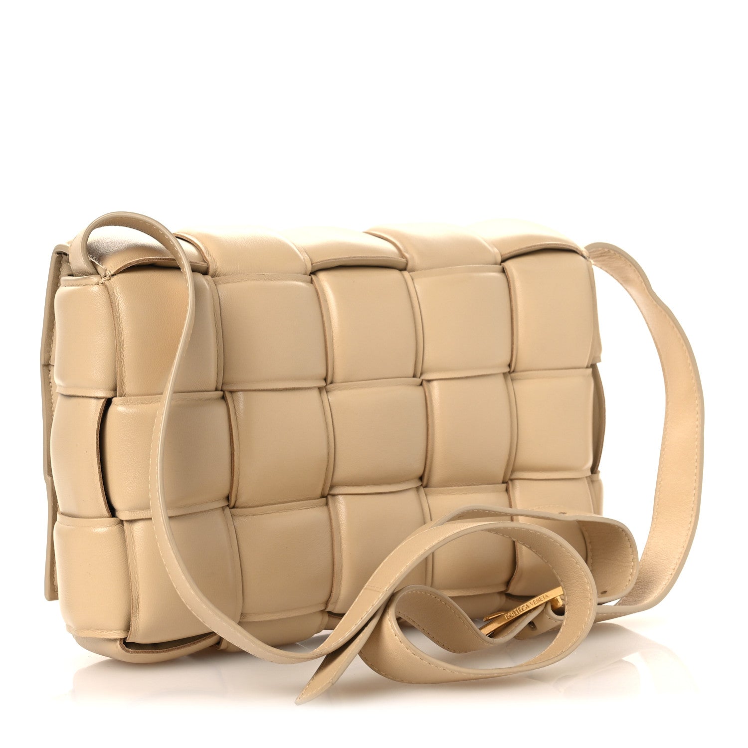 Nappa Maxi Intreccio Padded Cassette Crossbody Bag Porridge