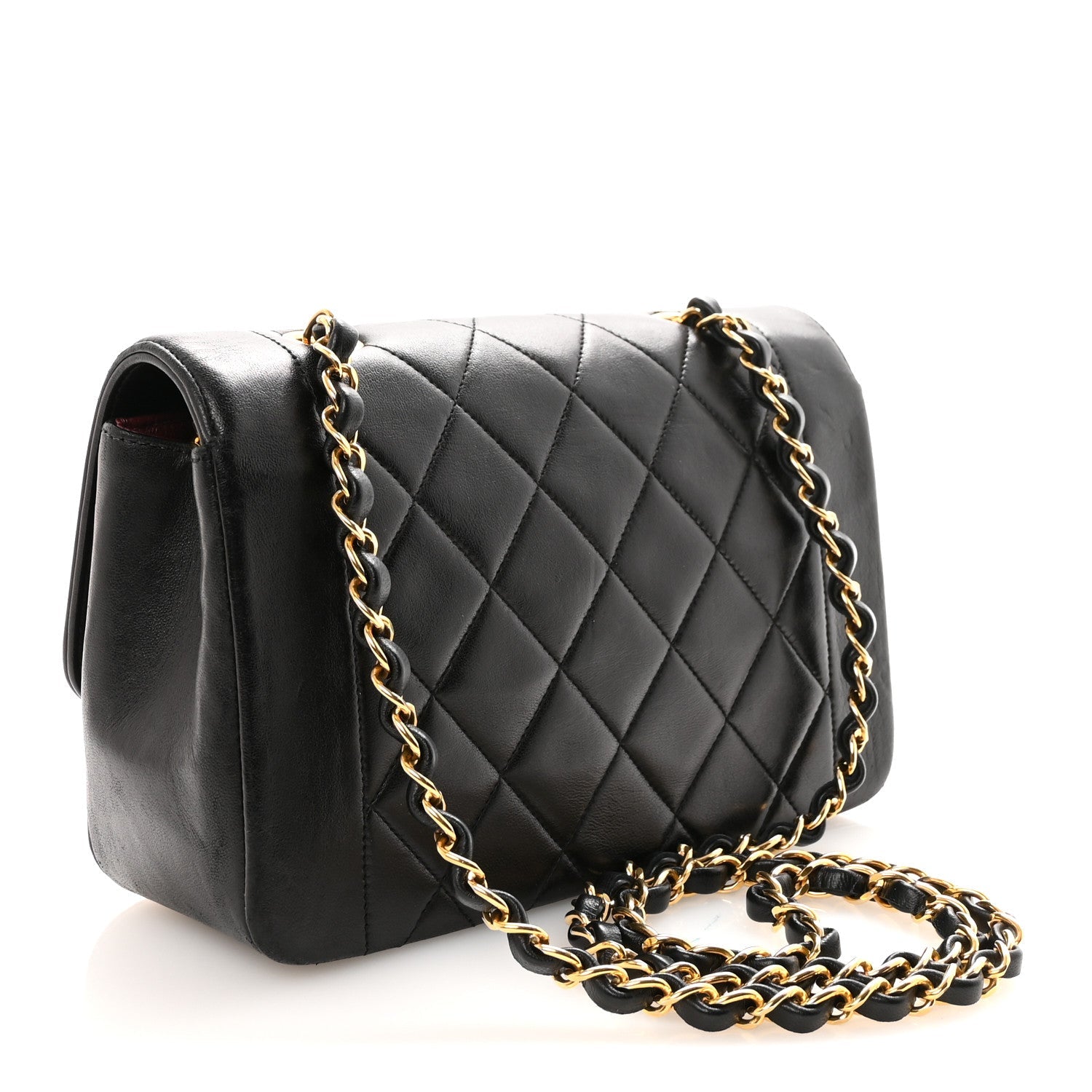 Lambskin Quilted Small Single Flap Black