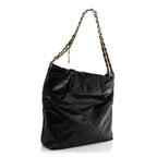 Shiny Calfskin Quilted Small Chanel 22 Black