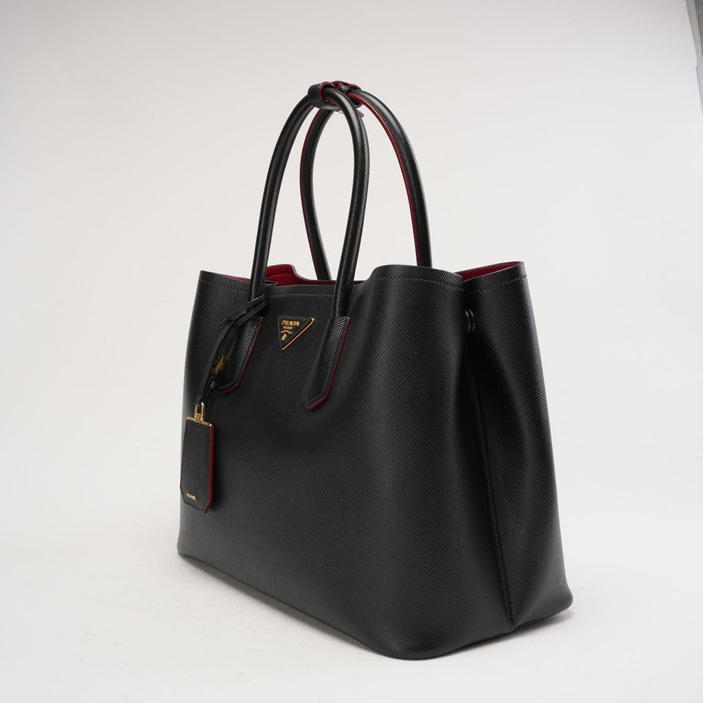Prada Double Saffiano Medium Double Bag Black