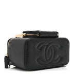 Caviar Quilted Top Handle Pocket Vanity Case Black