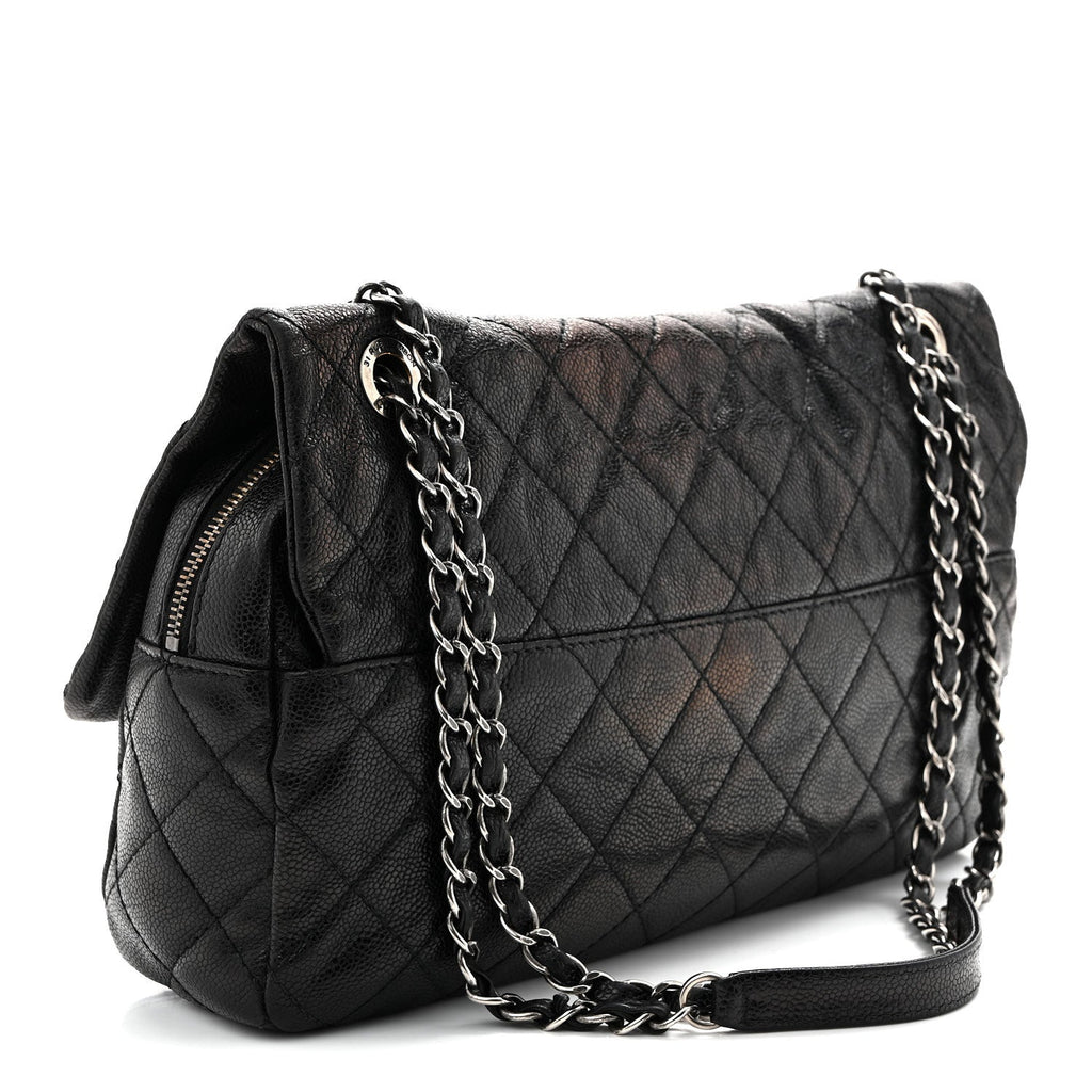 Caviar Quilted Jumbo Easy Flap Black