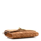 Suede Intrecciato Andiamo Pouch On Strap Amber