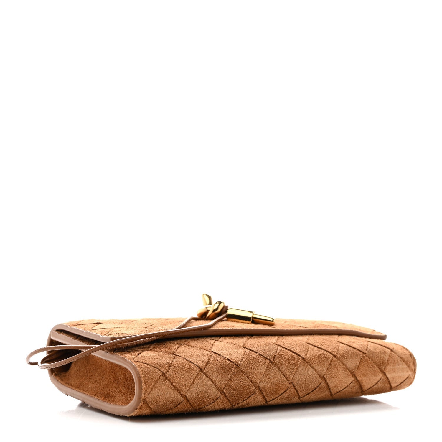 Suede Intrecciato Andiamo Pouch On Strap Amber