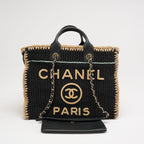 Chanel Black Cotton Crochet Small Deauville 2024