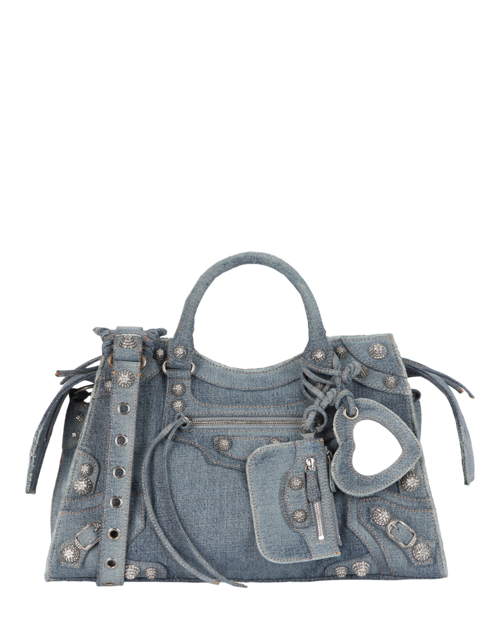 Balenciaga Womens Neo Cagole City Bag In Denim