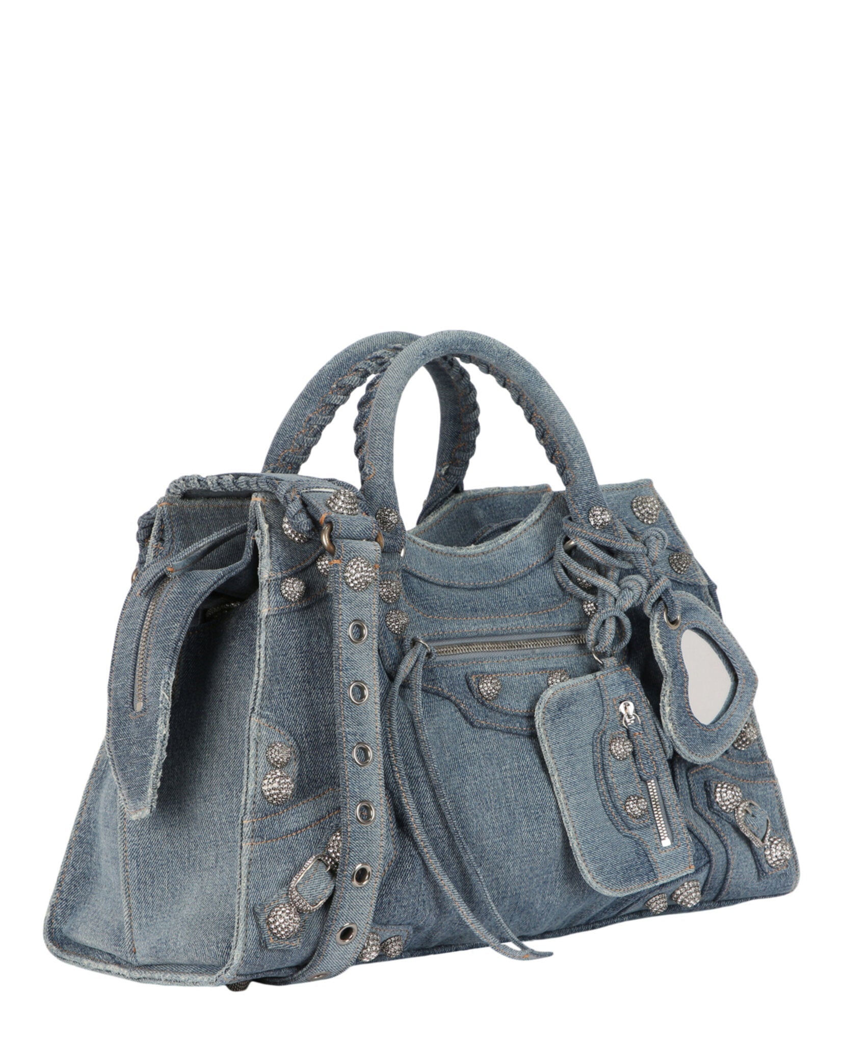 Balenciaga Womens Neo Cagole City Bag In Denim