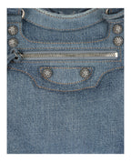 Balenciaga Womens Neo Cagole City Bag In Denim