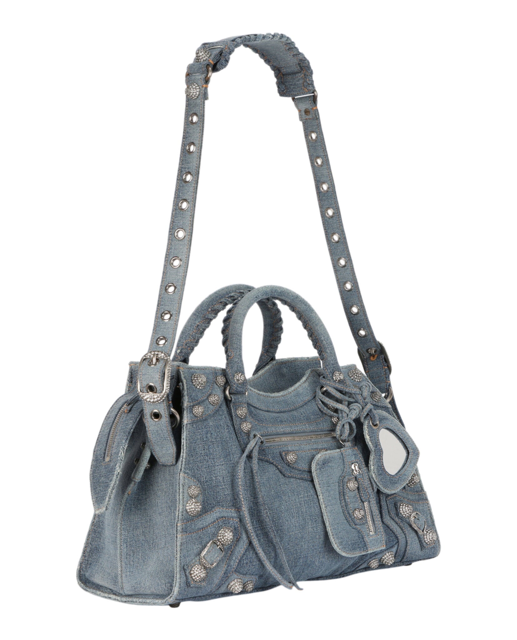 Balenciaga Womens Neo Cagole City Bag In Denim