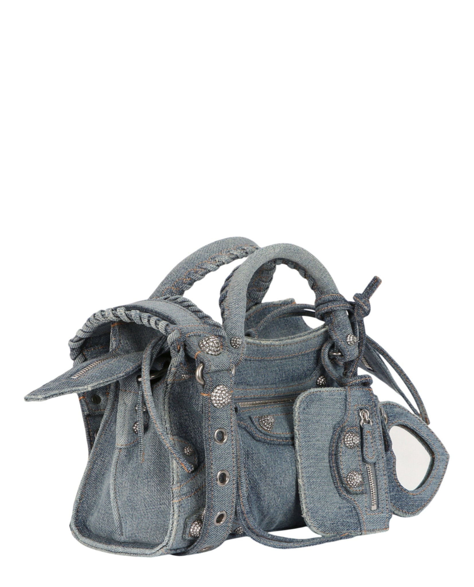 Balenciaga Womens Xs Neo Cagole City Bag In Denim