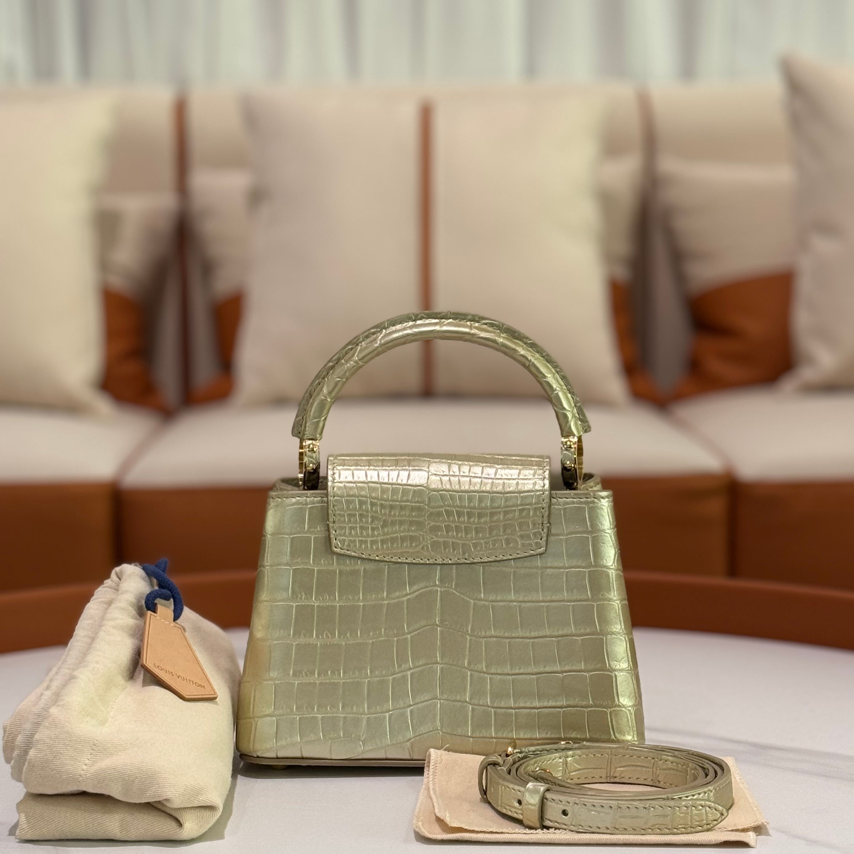 LOUIS VUITTON CAPUCINES MINI – CHAMPAGNE CROCODILE LEATHER