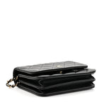 Caviar Quilted Mini Wallet On Chain WOC Black