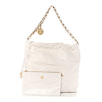 Shiny Calfskin Quilted Small Chanel 22 White