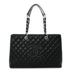 Caviar Quilted XL Grand Shopping Tote GST Black