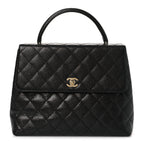 Caviar Quilted Jumbo Kelly Flap Black