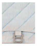 Balenciaga Womens Crush Medium Quilted Denim Chain Shoulder Bag