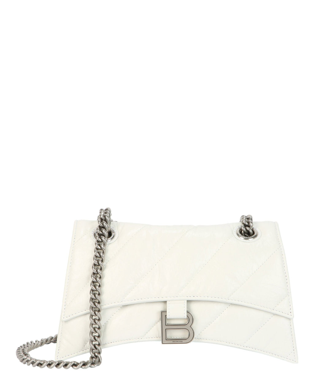 Balenciaga Womens Crush Small Quilted Chain Shoulder Bag
