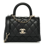Caviar Quilted Extra Mini Coco Handle Flap Black