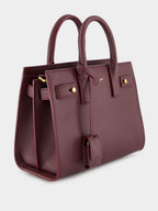 Rouge Cabernet Nano Sac de Jour in Supple Grained Leather