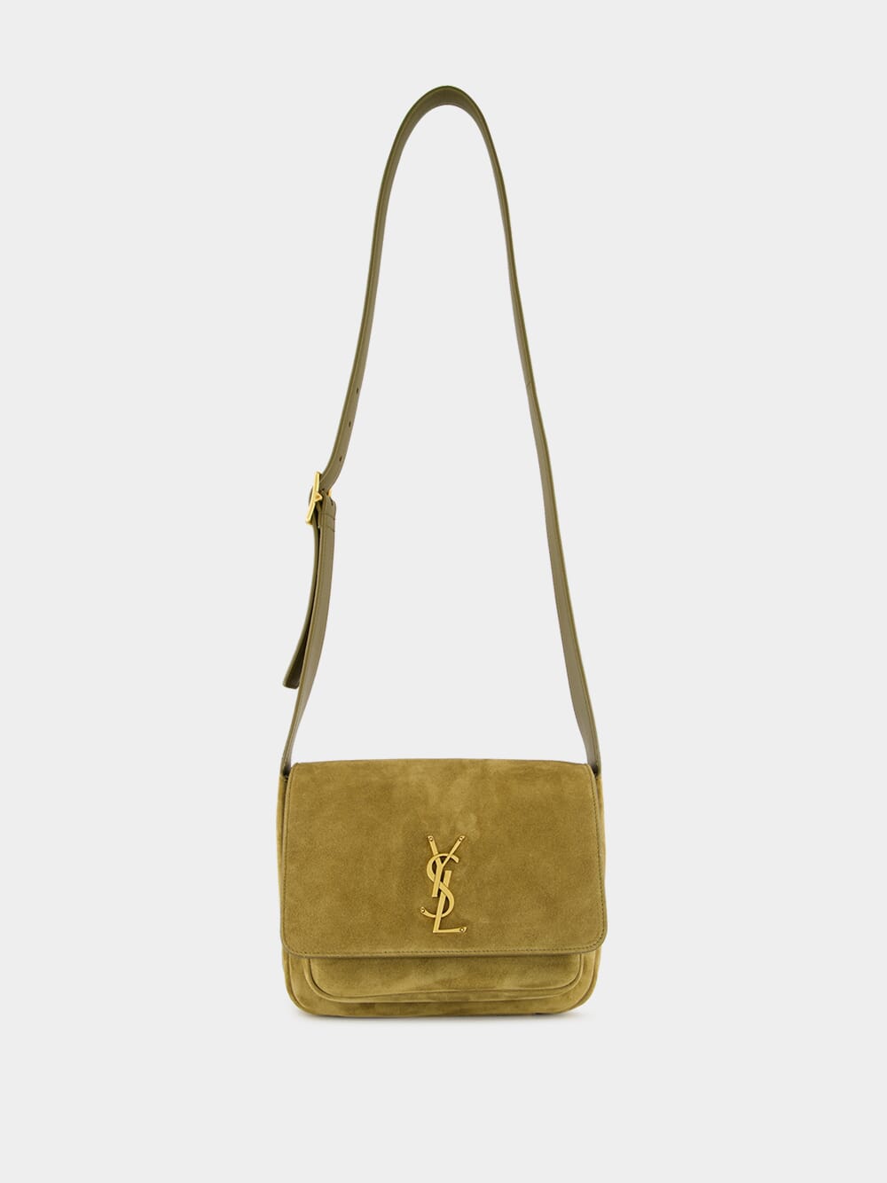 Niki Satchel in Barley Green Suede