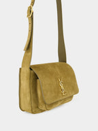 Niki Satchel in Barley Green Suede