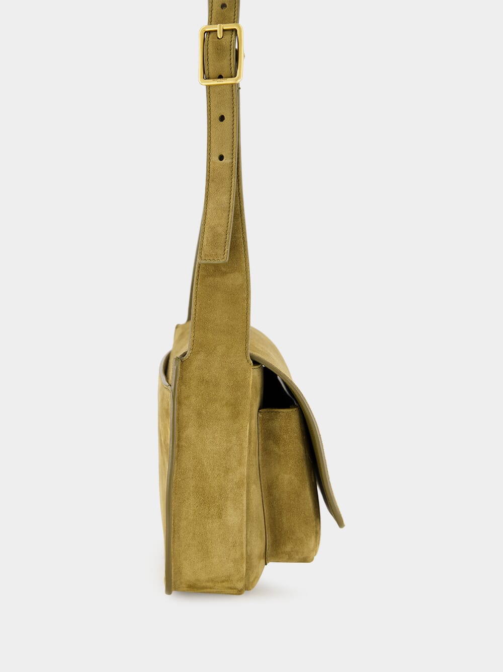 Niki Satchel in Barley Green Suede