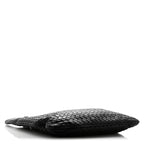 Nappa Intrecciato Flat Shoulder Bag Black