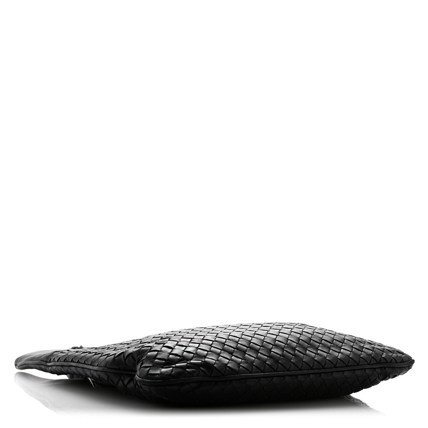 Nappa Intrecciato Flat Shoulder Bag Black