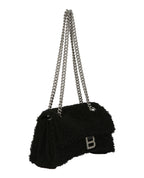 Balenciaga Womens Crush Small Chain Bag With Faux Shearling