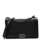 Caviar Quilted New Medium Boy Flap Black