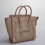 CELINE Calfskin Mini Luggage in Beige