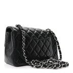 Lambskin Quilted Mini Rectangular Flap Black