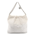 Metallic Shaded Calfskin Quilted Chanel 22 White Silver