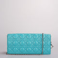 Dior Aqua Green Cannage Leather Lady Dior Chain Clutch bag