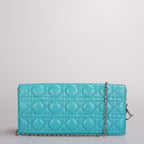 Dior Aqua Green Cannage Leather Lady Dior Chain Clutch bag