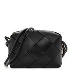 Lambskin Maxi Intrecciato Small Cassette Camera Bag Black
