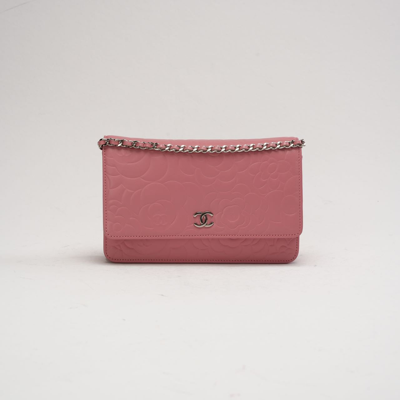 Chanel Timeless Camellia Wallet On Chain (WOC) Lamb Pink