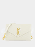 Cream Cassandre Envelope Chain Wallet