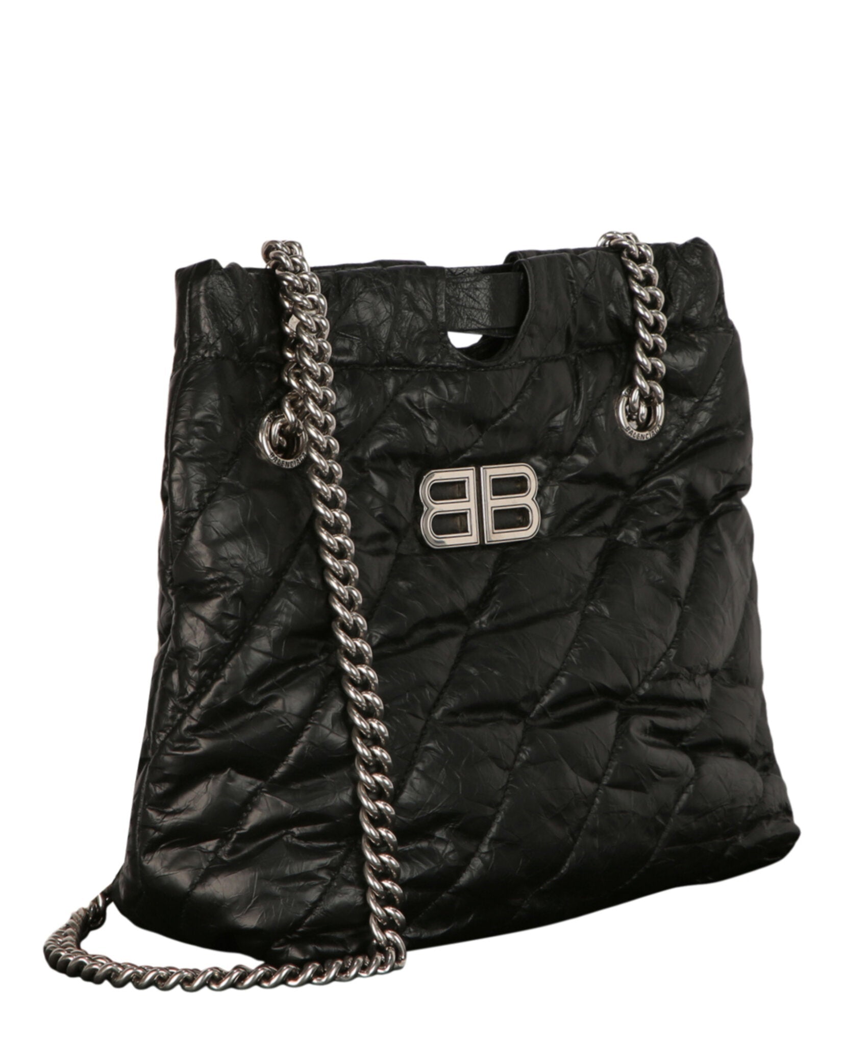 Balenciaga Womens Small Quilted Crush Tote Bag