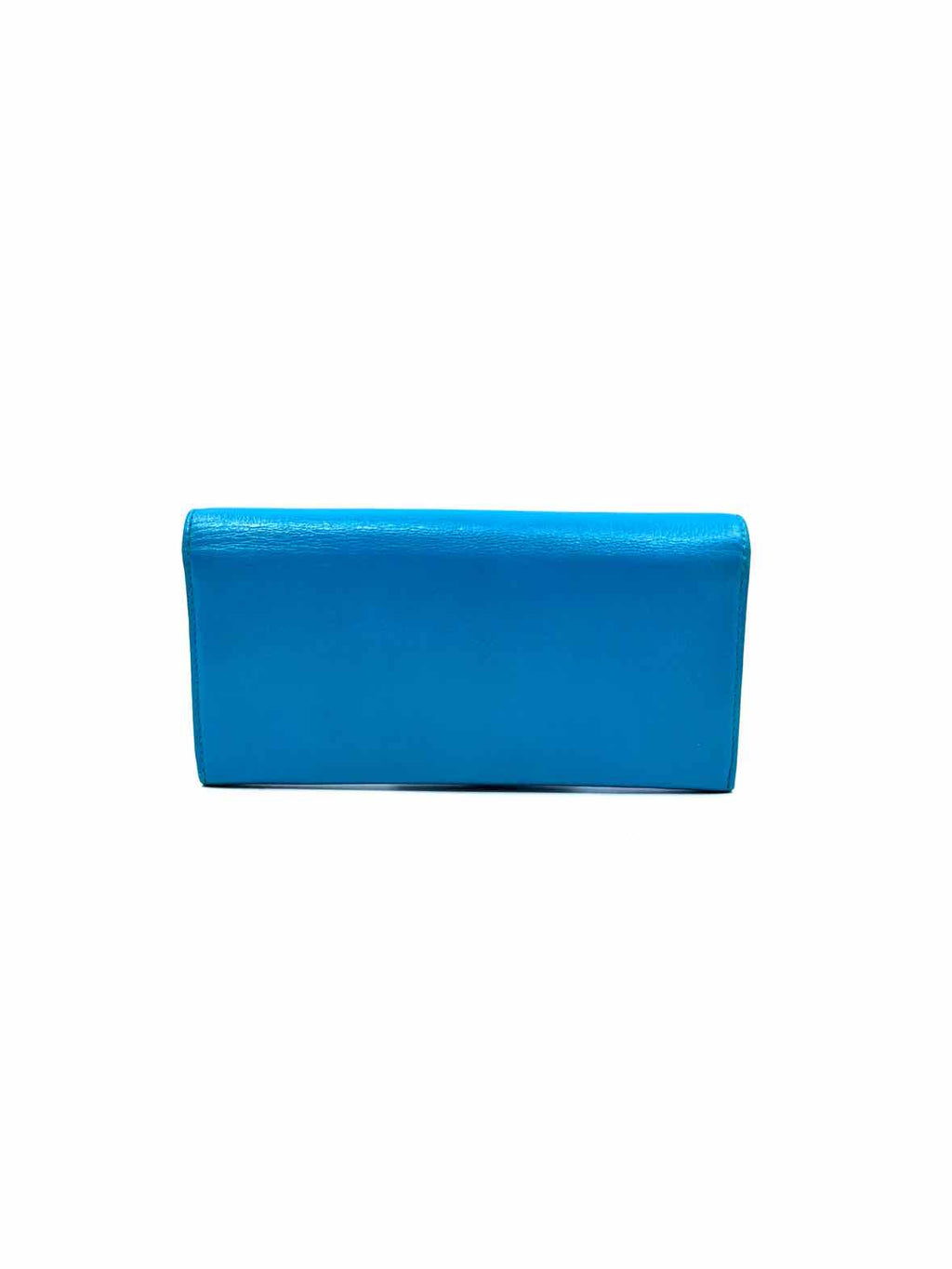 CHANEL Turquoise Leather Wallet