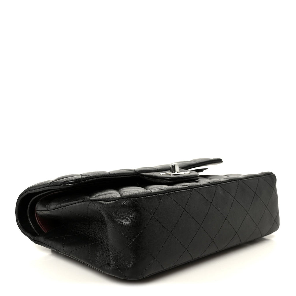 Lambskin Quilted Small Double Flap Black