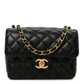 Lambskin Quilted Casino Chips Small Flap Black