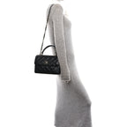 Lambskin Quilted Small Trendy CC Dual Handle Flap Bag Black